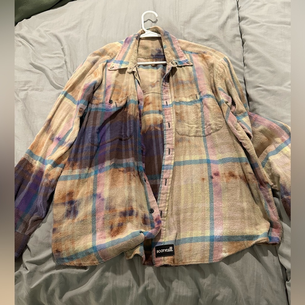 Vintage flannel with Metallica patch on the back